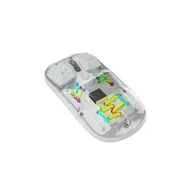 Porodo Transparent Dual-Mode Wireless Mouse Rgb Light And Magnetic Cover